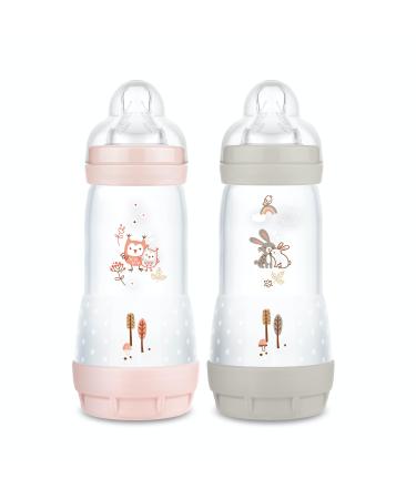 MAM Set of 2 Easy Start Anti-Colic Bottles (320 ml) Baby Bottle Ideal for Mixed Breastfeeding Teat Flow 3 Vented Base Anti-Colic Blush & Dune One Size