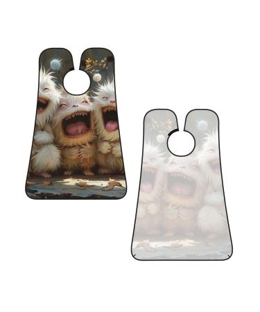 Three Cute Little Monsters Beard Bib Apron Non-Stick Hair Catcher for Men | Unique Shaving Gift | One Size Black - Buy Online on GoSupps.com