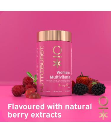 Nutriburst Women s Multivitamin - Hormone Regulation & Support Collagen Formation - Contains 15 Micronutrients B5 B6 B12 A C D - Vegan Sugar Free Supplement - 60 Berry Gummies - 1 Month Supply Women s Multivitamin 60 count (Pack of 1) - Buy Online on GoSupps.com