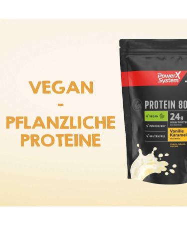 Protein 80 Vegan Protein Powder - Vanilla Caramel 300g | Plant-Based Protein Shake - Buy Online on GoSupps.com