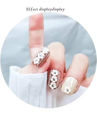 3D Flowers & Butterfly Nail Charms with Golden Caviar Beads - Nail Art Studs & Diamonds for Women DIY Nails - Buy Online on GoSupps.com