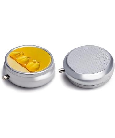 Travel Pill Box - 3 Compartment Portable Pill Organizer with Yellow Fruits Design for Handbag & Pocket - Buy Online on GoSupps.com