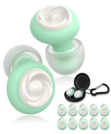 5 Pairs Ear Plugs for Sleeping Noise Reduction Beinkap Reusable Earplugs Hearing Protection for Focus Noise Sensitivity Study Work Snoring Motorcycle Concert Airplanes 24dB-33dB(Green)