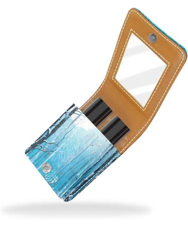 Travel Lipstick Organizer Case | Portable Makeup Bag with Mirror | Winter Forest Deer Design - Perfect for International Shipment - Buy Online on GoSupps.com
