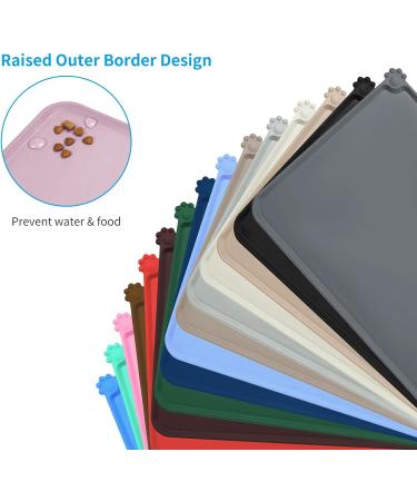 Audwud Silicone Waterproof Pet Feeding Mat - Anti-Slip Dog & Cat Bowl Mat 53x38 cm - Peach Pink - Buy Online on GoSupps.com