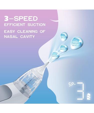 Supiowr Baby Nasal Aspirator with Silicone Mouthpiece | 3 Modes, Music & Lighting | Electric Rechargeable | Grey 16oz - Buy Online on GoSupps.com