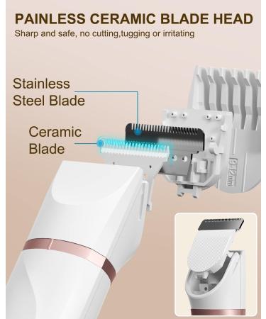 Tondeuse de bikini pour femme rasoir lectrique pour jambes de bikini poils pubiens tondeuse rechargeable avec lames en c ramique clipser blanc - Buy Online on GoSupps.com