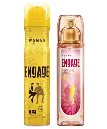 Enga.gee W1 Perfume Spray For Women 120ml & Tease Deodorant for Women 150ml/100g (Weight May Vary)