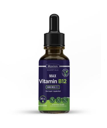 Maxion Vitamin B12 5000 mcg to Help Produce Red Blood Cells and Boost Energy Supports Cognitive Function Improved Memory and the Immune System Cherry Flavour 30ml