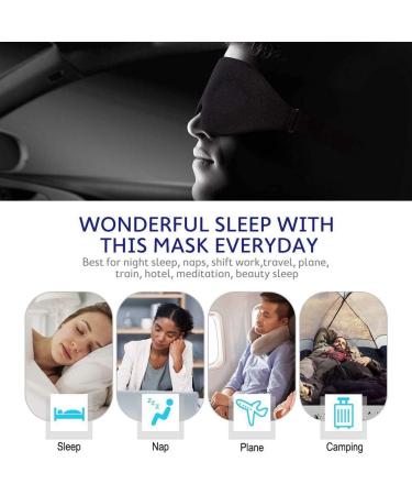 Smart A1 Sleep Mask for Men & Women - 3D Contoured Black Eye Mask for Full Light Blocking Comfortable Night Blindfold - Buy Online on GoSupps.com