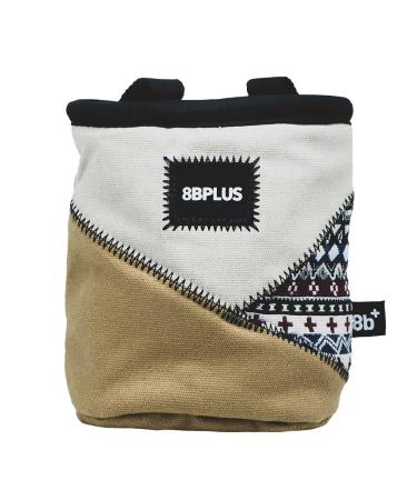 8BPLUS PROGAG - chalk bag for climbing & bouldering - belt carabiner and gift box included - wide opening - brush holder for left and right -handed (sand)