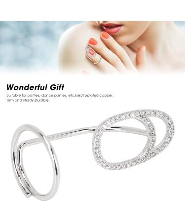 Natudeco Finger Nail Cover Ring Rhinestones Fingernail Opening Ring Nail Art Decoration Finger Tip Rings Nail Gift for Women Ladies(WHITE) - Buy Online on GoSupps.com