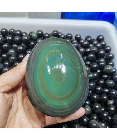 Natural Rainbow Obsidian Egg Shaped Surface with raw Bottom Stone Natural Luster - Buy Online on GoSupps.com