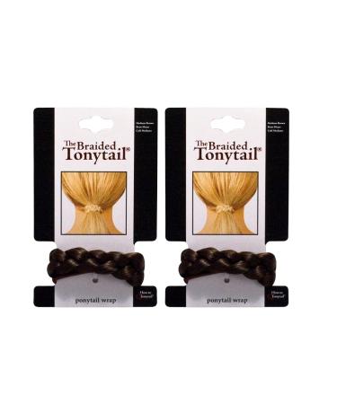 Mia Beauty Braided Tonytail Ponytail Wrap - Medium Brown 2pcs | Synthetic Wig Hair Tie for Women, Teens, Girls, Dance - 2 Count - Buy Online on GoSupps.com