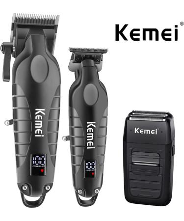 KEMEI Professional Cordless Hair Clippers & Beard Trimmer Set | Rechargeable Haircut Kit for Men - KM-2290 KM-2293 KM-1102 - Buy Online on GoSupps.com