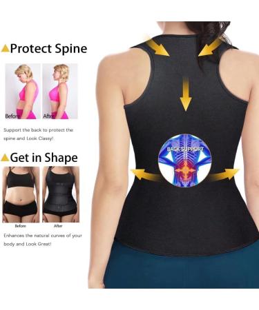 HOPLYNN Neoprene Sauna Sweat Waist Trainer - Women's Tummy Control Corset Vest - Buy Online on GoSupps.com