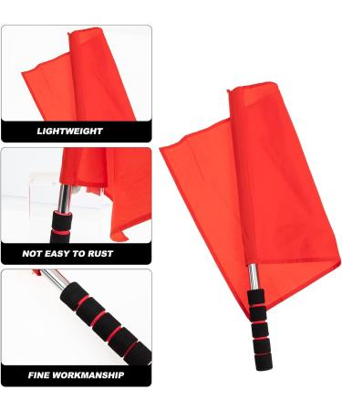 Yardwe Referee Flag 4PCS - Metal Pole Red Training Flags for Soccer Volleyball Football - Linesman Flags with Sponge Handle - Buy Online on GoSupps.com