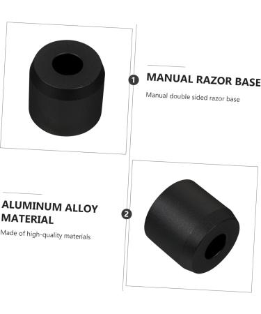 Doitool 2 STK Men's Razor Holder & Shaving Brush Stand - Durable Aluminum Alloy Double-Edged Razor Racks | Small Black Frame 3.8x3.3cm - Buy Online on GoSupps.com