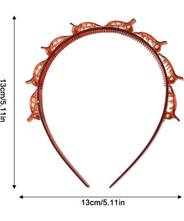 Double Bangs Hairstyle Hairpin - Fashion Headband with Clips | Professional Toothed Headband Braid Tool Teeth Comb Hair Hoop Headband with Clips Attached Multi-Layer Hollow Woven Headbands Red - Buy Online on GoSupps.com