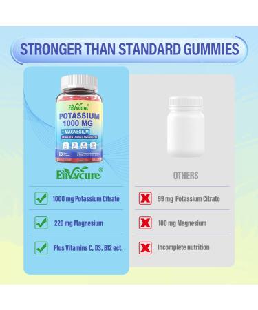 Potassium Gummies 1000mg - Potassium Citrate Supplements for Electrolyte Energy Muscle with Magnesium Complex Coq10 L-Taurine Vitamin B12 D3 - Electrolyte Gummies for Women Men - Vegan 2Pack - Buy Online on GoSupps.com