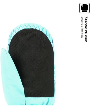 Highcamp Kids Waterproof Winter Snow Ski Mitten Gloves with Zipper - Aqua, M (6-8 Y) - Buy Online on GoSupps.com
