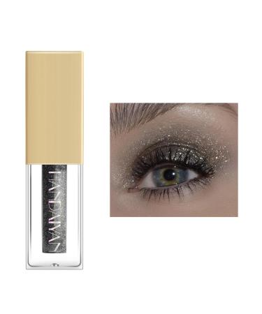 Mysense Liquid Glitter Eyeshadow Shimmer Liquid Eye Shadow Creates Multi-Dimensional Eye Glitter Makeup Looks Quick Drying Smudge Proof 12 Black