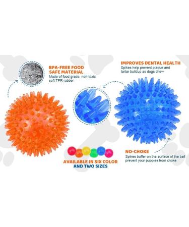 Petizer Squeaking Dog Toys - 3-Piece Rubber & Cotton Set for Small & Medium Dogs | Spiked Ball & Throwing Cubes for Boredom & Dental Care - Pink Red Yellow - Buy Online on GoSupps.com