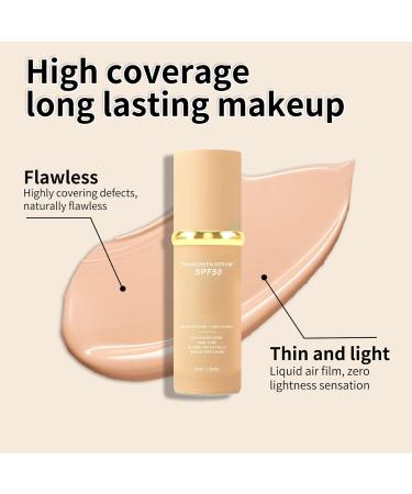 Biomimc Foundation 4in1 liquid makeup Full Coverage Concealer Lightweight 30g SPF50+ color changing moisturizing formula UVA UVB protection long wear waterproof even - Buy Online on GoSupps.com