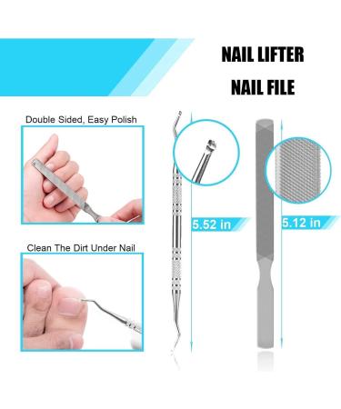 OosoFitt 7Pcs Stainless Steel Ingrown Toenail Clippers Set - Professional Toe Nail Nippers for Surgery Grade Manicure Pedicure - Silver - Buy Online on GoSupps.com