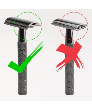 Matte Black Double Edge Safety Razor + 10 Platinum Coated Blades | Men's Single Blade Shaving Razor | Travel Essential for Women | Reusable - Buy Online on GoSupps.com