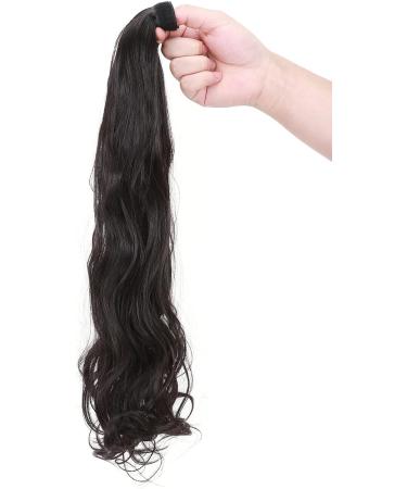 24 Long Curly Wavy Wrap Around Ponytail Clip in Hair Extensions | Natural Black 24 Inch One Piece Hairpiece for Women - Buy Online on GoSupps.com