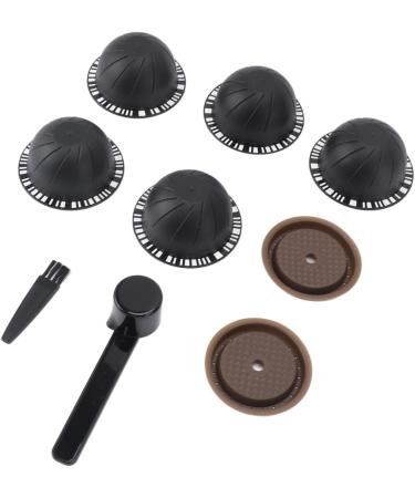 Eujgoov Kit de Dosettes de caf R utilisables 5 Pi ces Capsules de caf Rechargeables Vides avec Couvercles Cuill re Brosse pour Machines Scellage Efficace Capsules de Bricolage (BLACK) - Buy Online on GoSupps.com
