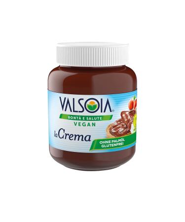 Valsoia La Crema Pack of 2 vegan hazelnut cocoa and soy spreads 400g