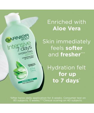 Garnier Intensive 7 Days Aloe Vera Probiotic Extract Body Lotion 400ml - Fast Absorbing & Nourishing Moisturizer for Normal Skin - Buy Online on GoSupps.com