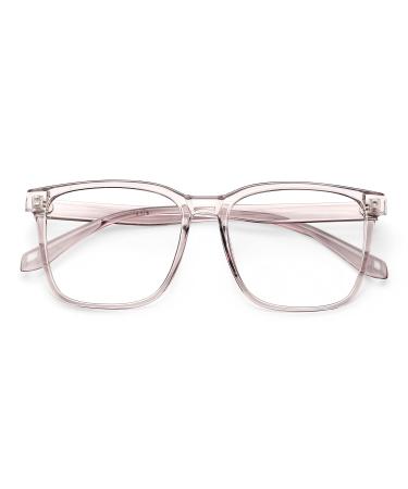 PANNER Blue Light Blocking Glasses Oversized Square Computer Glasses Anti Blue Light for Women Men Light Purple