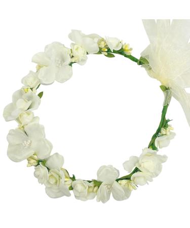 Flower Crown Headband Rattan Vine Wreath Garland for Wedding & Parties - Handmade Floral Hair Hoop for Girls & Kids - 2 Pack Beige Tone - Buy Online on GoSupps.com