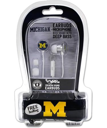 AudioSpice Scorch NCAA Michigan Wolverines Earbuds with Mic | Officially Licensed BudBag included - Buy Online on GoSupps.com