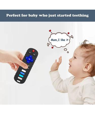 Silicone Remote Teether TV Remote Teethers for 3 6 18 Months Babies  Baby Remote Teething Toys for Boys and Girls BPA Free (Black+Black) - Buy Online on GoSupps.com