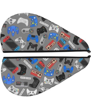 Fast-Drying Hair Towel Wrap | Hair Turban with Button - Ideal for Quick Drying (Video Game Design - Buy Online on GoSupps.com