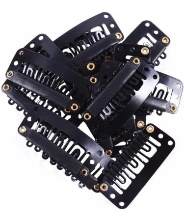 DAZISEN 20 Pieces Hair Extensions Clips - 6-Teeth Metal U-Shape Snap Clips 32mm Hair Wig Clips DIY with Soft Rubber - Black Black *20 - Buy Online on GoSupps.com