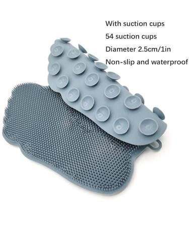 Wall-Mounted Foot Scrubber for Shower - Hands-Free Back Washing Brush with Suction Cups | Anti-Slip Gray Bathroom Foot Cleaner - Buy Online on GoSupps.com