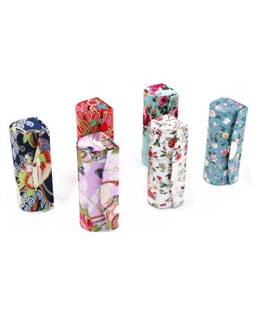 Outman Pack of 6 Floral Lipstick Case Holder with Mirror | Travel Makeup Organizer & Purse Lipstick Storage - Color 1 - Buy Online on GoSupps.com