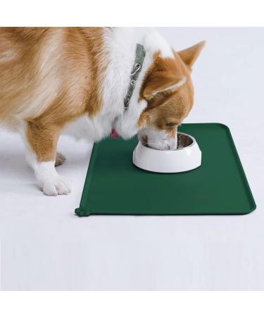 Audwud Silicone Waterproof Pet Feeding Mat - Anti-Slip Dog & Cat Bowl Mat | 71x46 cm | Hunter Green - Perfect for International Shipping - Buy Online on GoSupps.com