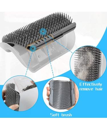 Cat Self Groomer Wall Corner Massage Comb for Long & Short Fur Cats - Grey - Buy Online on GoSupps.com