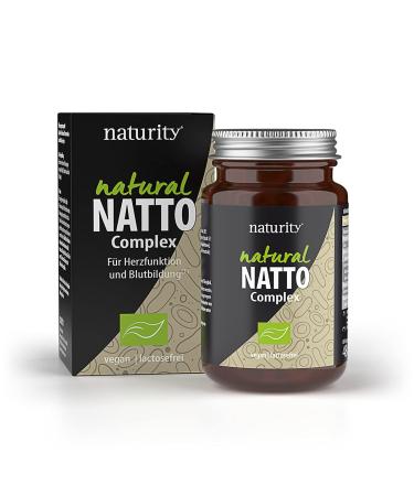 Naturity NATTO Complex high-dose Nattokinase enzymes plus iron vitamin B1 B12 Curcuma Shatavari garlic and cinnamon for heart and blood formation (60 capsules)