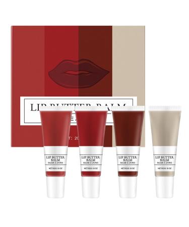Joberio Lip Balm Set for Girls, Moisturizing Lip Balm - 4Pcs Lip Balm Lip Cream Set Lip Gloss Stick | Long Lasting Lip Moisturizer, Small