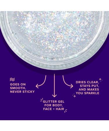 Unicorn Snot Face & Body Glitter Gel - Holographic Cosmetic-Grade Silver Glitter for Festivals Cosplay & Halloween - Safe & Easy to Use - 1.7oz - Buy Online on GoSupps.com