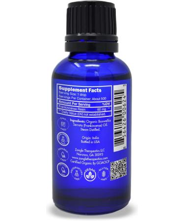 Organic Frankincense Essential Oil 100% Pure - Edible Food Grade Skin & Pain Relief - Zongle Therapeutics 1 OZ - Buy Online on GoSupps.com
