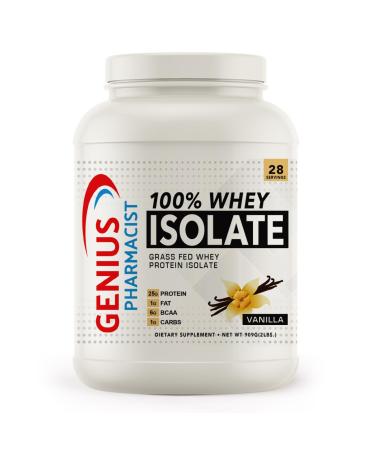 100% WHEY Isolate Vanilla - 2 lb (909 Grams) - 28 Servings