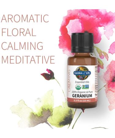 Buy Garden of Life Geranium Essential Oil 0.5 fl oz - 100% Organic Pure & Undiluted for Aromatherapy & Relaxation - Buy Online on GoSupps.com